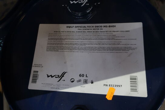 60 liter motorolie WOLF 0W30 MS-BHDI