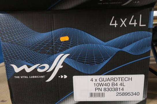 3 stk. motorolie WOLF 10W40 B4 samt 2 stk. gearkasseolie WOLF 
