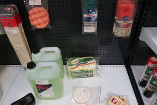 Diverse plejemidler samt poleringshoveder 