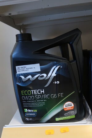 5 liter motorolie WOLF 0W20 SP/RC G6 FE