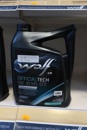 5 liter motorolie WOLF 5W-30 MS-SFE