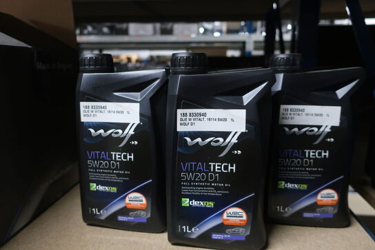 6 stk. motorolie WOLF 5W20 D1
