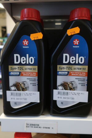 6 stk. gearkasseolie TEXACO Delo Syn-TDL 75W-90