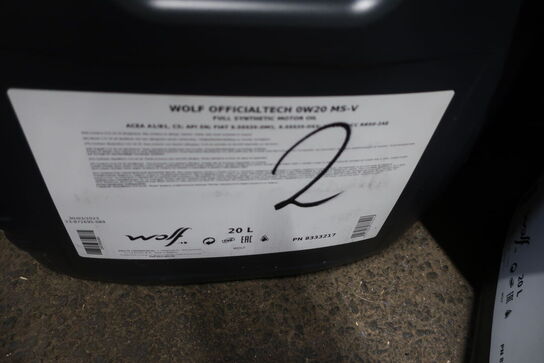 40 liter motorolie WOLF 5W40 & 0W20