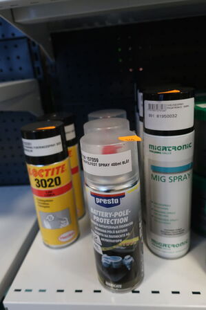 Lim, polfedt samt MIG spray 