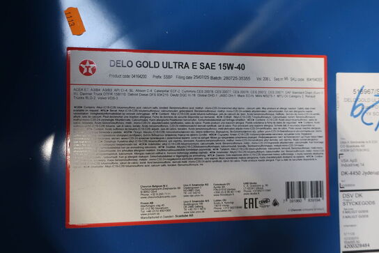 208 liter otorolie TEXACO Delo Gold Ultra E SAE 15W-40