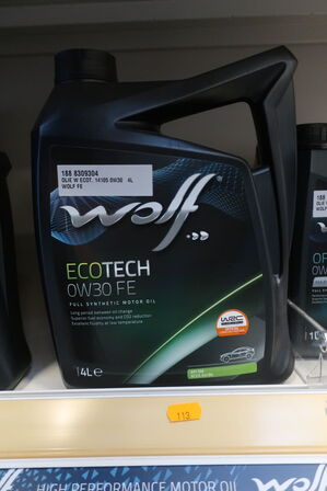 5 liter motorolie WOLF 0W30 FE