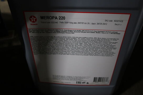20 liter gearolie TEXACO Meropa 220