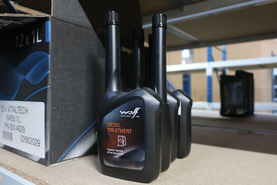 4 stk. dieseladditiver samt 2 stk. motorolie 5W50 WOLF 