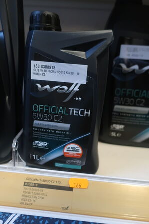 3 stk. motorolie WOLF 5W30 C2