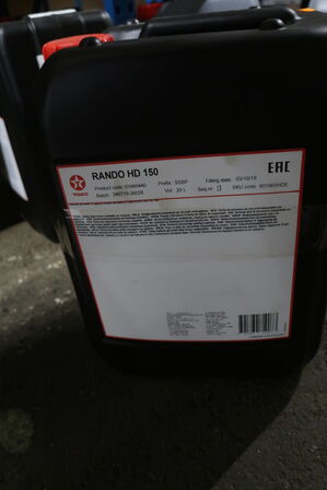 20 liter hydraulikolie TEXACO Rando HD 150