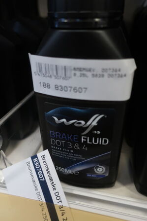 6 stk. bremsevæske dot 3&4 WOLF 