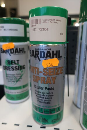 Belt dressing, anti-seize spray, silicone spray m.v. 