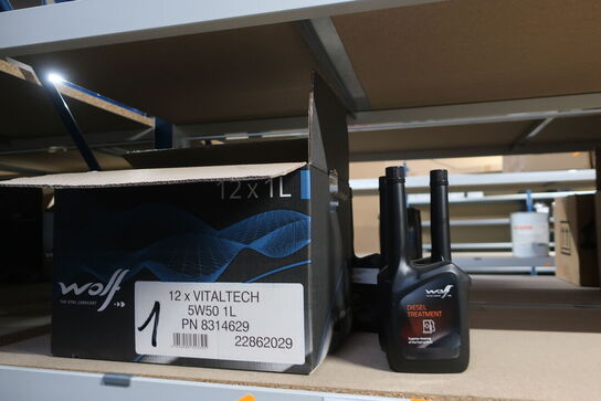 4 stk. dieseladditiver samt 2 stk. motorolie 5W50 WOLF 