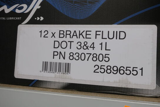 15 liter bremsevækse WOLF DOT 3&4 samt 11 stk. DOT 5.1