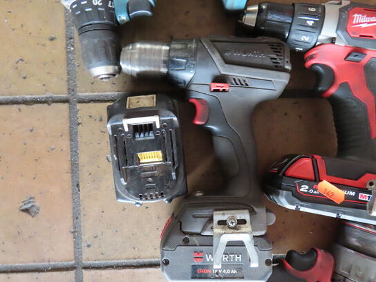 4 stk. El-værktøj MILWAUKEE, WÜRTH & MAKITA