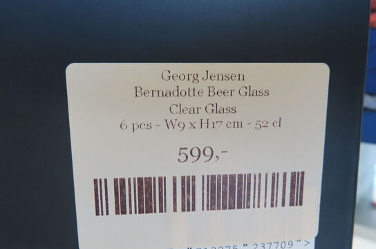 6 stk. Ølglas GEORG JENSEN BERNADOTTE