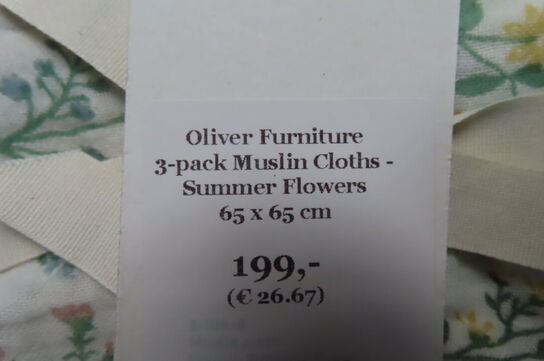 3 pk. Stofbleer OLIVER FURNITURE SOMMER FLOWERS