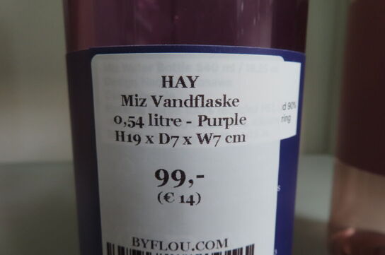 3 stk. Vandflasker HAY