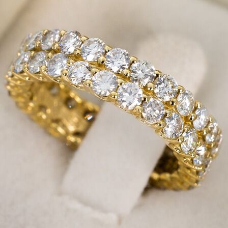 3,68 ct. naturlig diamant og 14 kt. alliance guldring