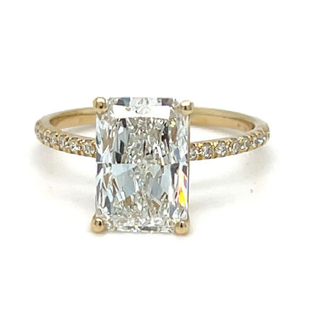 3,25 ct. radiant brillant slebet diamantring (Lab. fremstillet)*