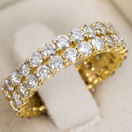3,68 ct. naturlig diamant og 14 kt. alliance guldring