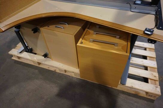 2 stk Elektriske hævesænkeborde med fire skuffemoduler 