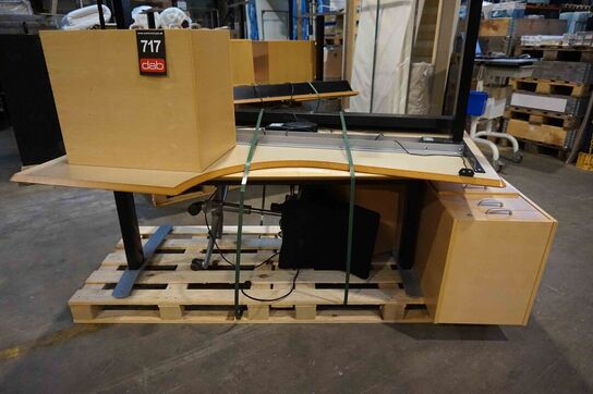 2 stk Elektriske hævesænkeborde med tre skuffemoduler 