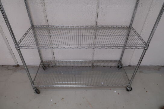 Tubo metalreol på hjul - 35 x 120 x 227 cm 