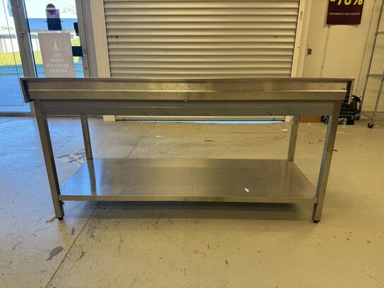 Rustfri stålbord med underhylde