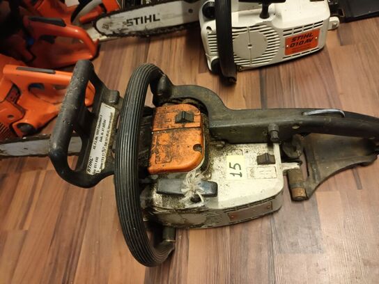 5 stk. Kædesave STILL, 1 stk. græstrimmer, 4 stk. kædesave og trimmer