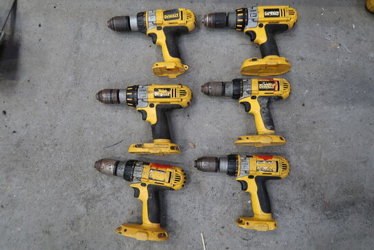 6 stk. DeWalt akku boremaskiner 