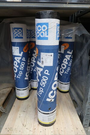 7 ruller Icopal Top 500 P Sort tagpap med klæbekant 1 x 5 m
