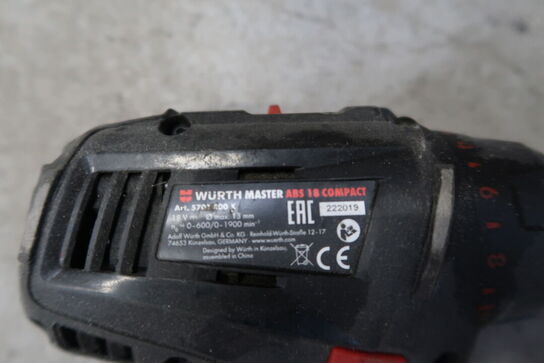 Akku boremaskine, Würth ABS 18 COMPACT