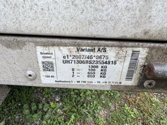 Boogietrailer, Variant 1300 kg	