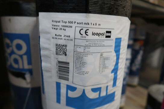 5 ruller Icopal Top 500 P, Tagpap, sort 1X5 m