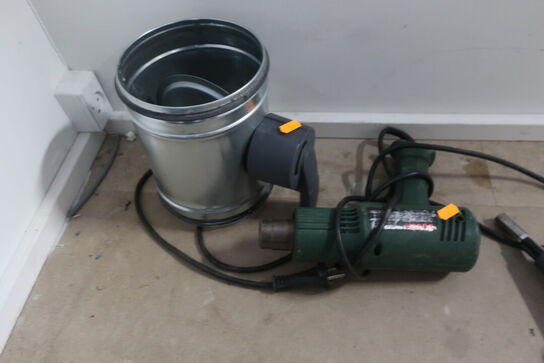 Varmepistol, brandspjæld m.m.