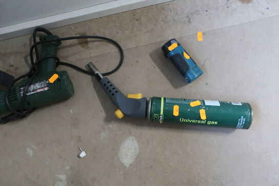 Varmepistol, brandspjæld m.m.