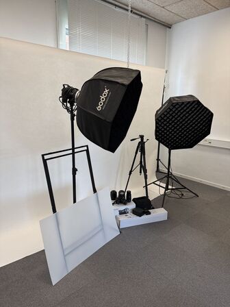 Komplet fotostudio alt følger med