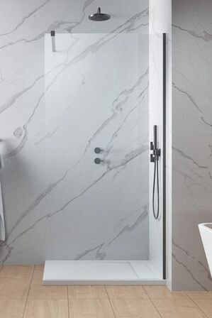 DWA205 Brusevæg 2000hx1200b, Børstede Gunmetal profiler og grafitglas 8mm.