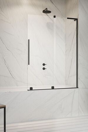 FJS7210-H Faro 72 Skydedør badekar væg løsning 1000mm sort, ny