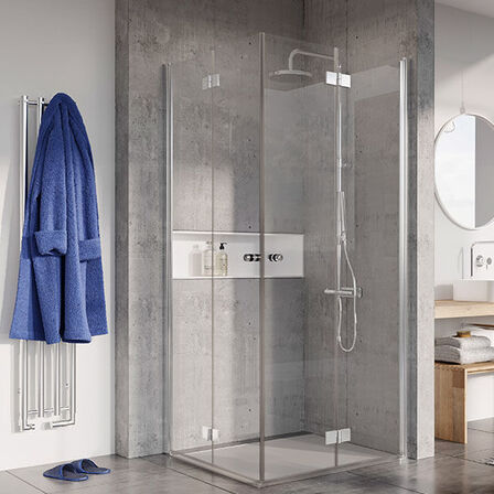 DSFEK9999 Savona 110 firkantet flex klart glas, skræddersyet krom