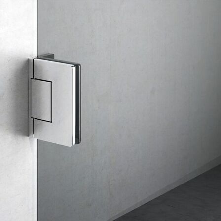 Lucca 20 enkelt svingdør, 8mm gråt glas, fingerhul, vendbar, 2m høj.