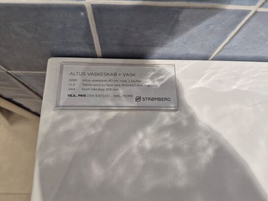 Scandinova Lyserød Altus Vaskeskab 80cm