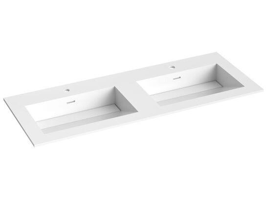 VC12D Corian dobbelvask 121x46,5cm mat hvid