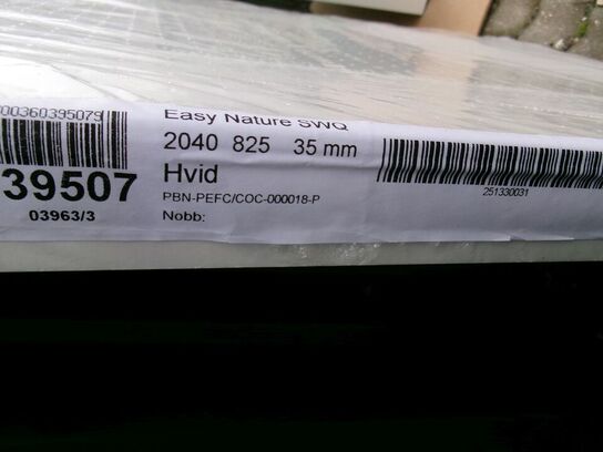 Dørblad uden hul til hængsler, håndtag eller lås