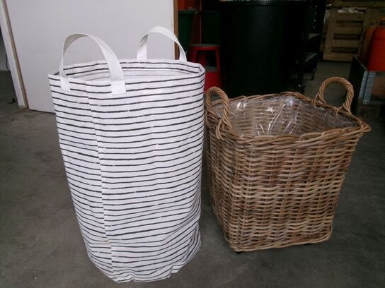 Vasketøjskurv og potteskjuler