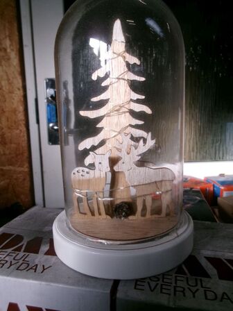 3 stk. deko showcase m/LED lys