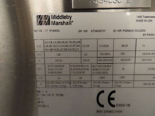 Dobbelt pizzaovn, gas MIDDLEBY MARSHALL PS840G