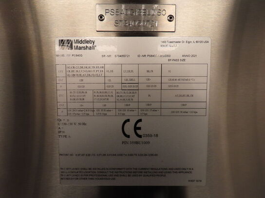 Dobbelt pizzaovn, gas MIDDLEBY MARSHALL PS840G